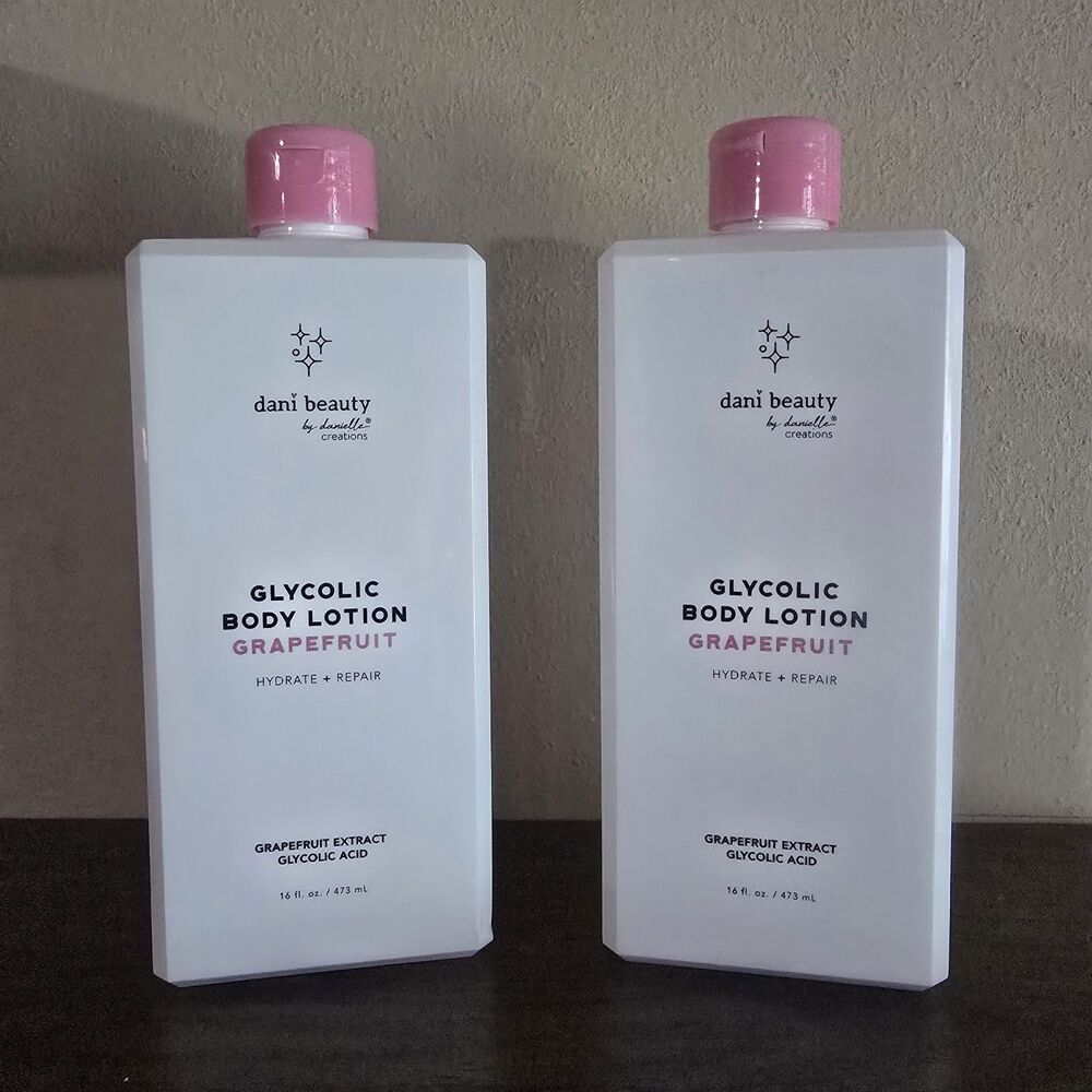 2X Dani Beauty Glycolic Body Lotion--GrapeFruit--16 Oz